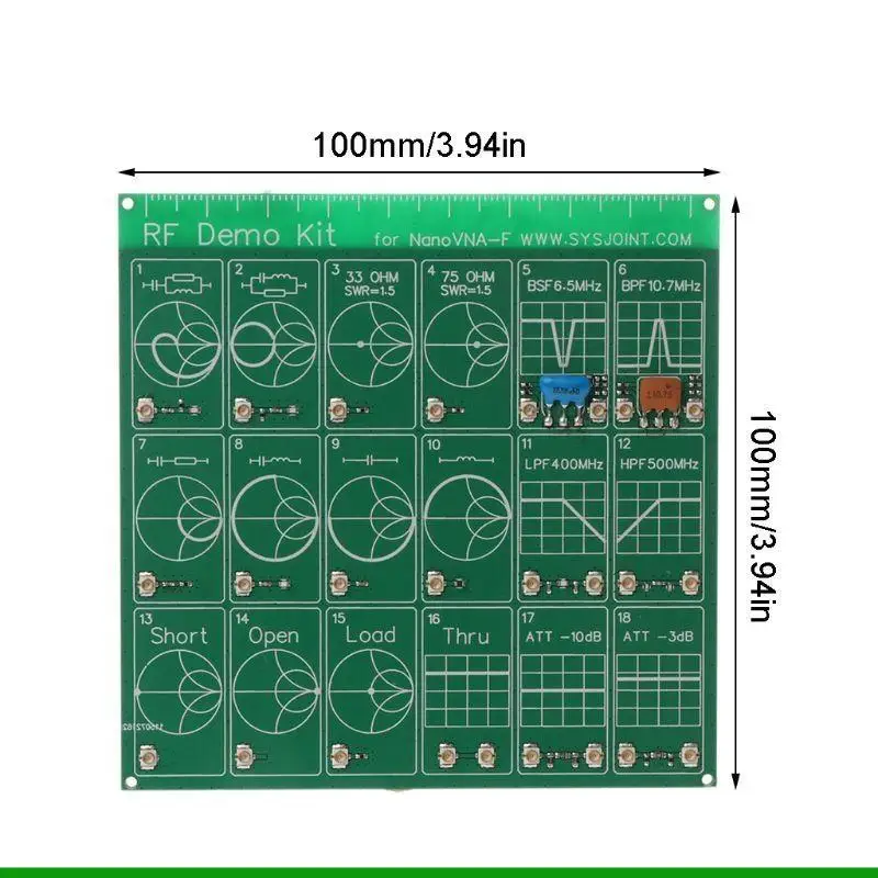 demostración RF U55C para Nanovna VNA RF Test Board Vector Test Filter/Attenuator