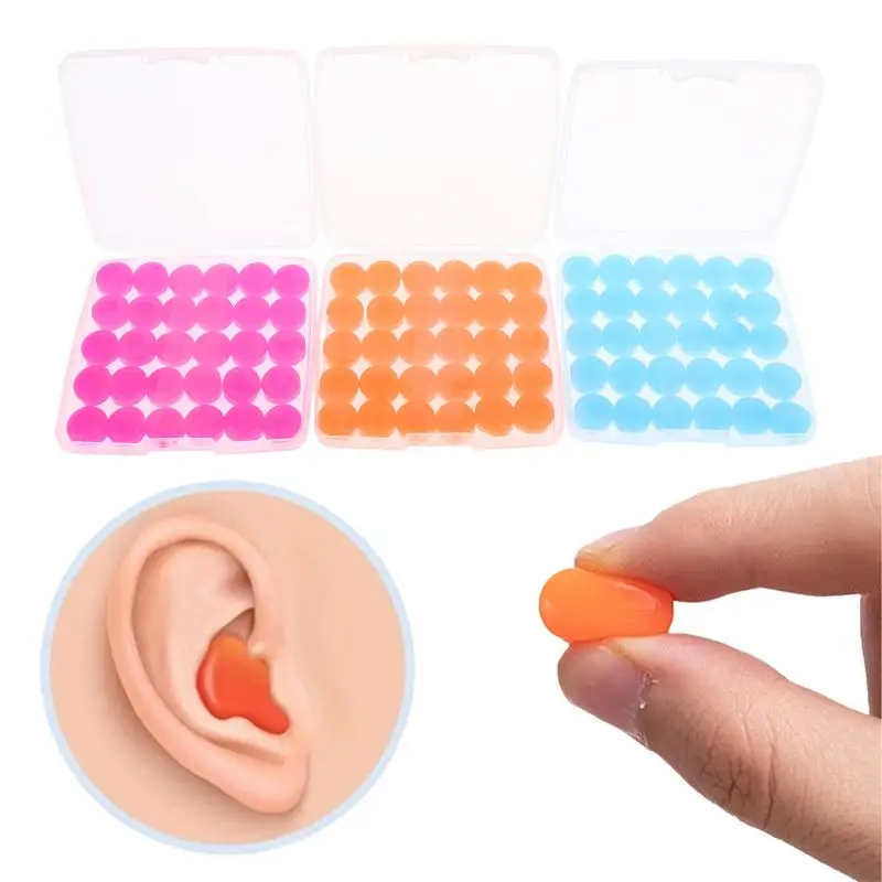 【30Pcs Silicone Ear Plugs Reusable Earplugs For Sleeping Swimming Working Studying Noise Reduction Flexible Ear Plugs】