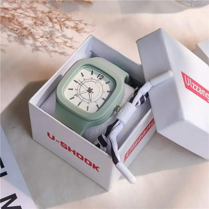 POPACC Korean Style Quartz Wristwatches Student Simple Solid Color Watch for Women Clothing Accessories Birthday Gifts