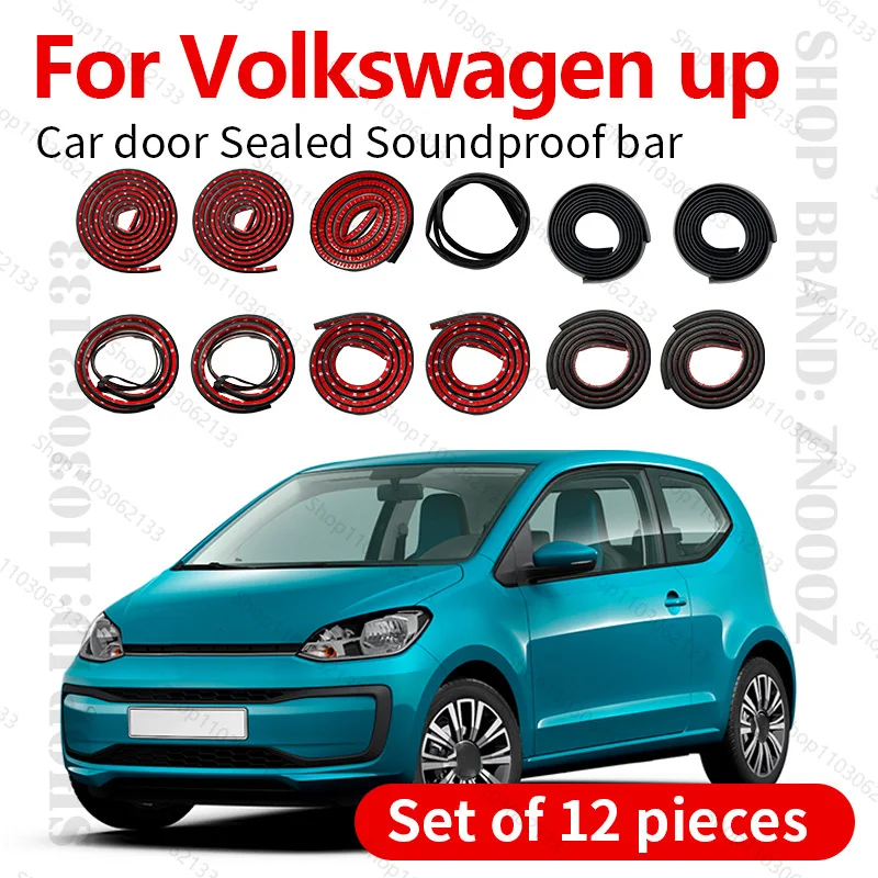 

For Volkswagen Up AA Car Door Seal Strip Rubber Double Layer Sealing Protector Soundproof Strip Dustproof Seal Strip 12PCS Set