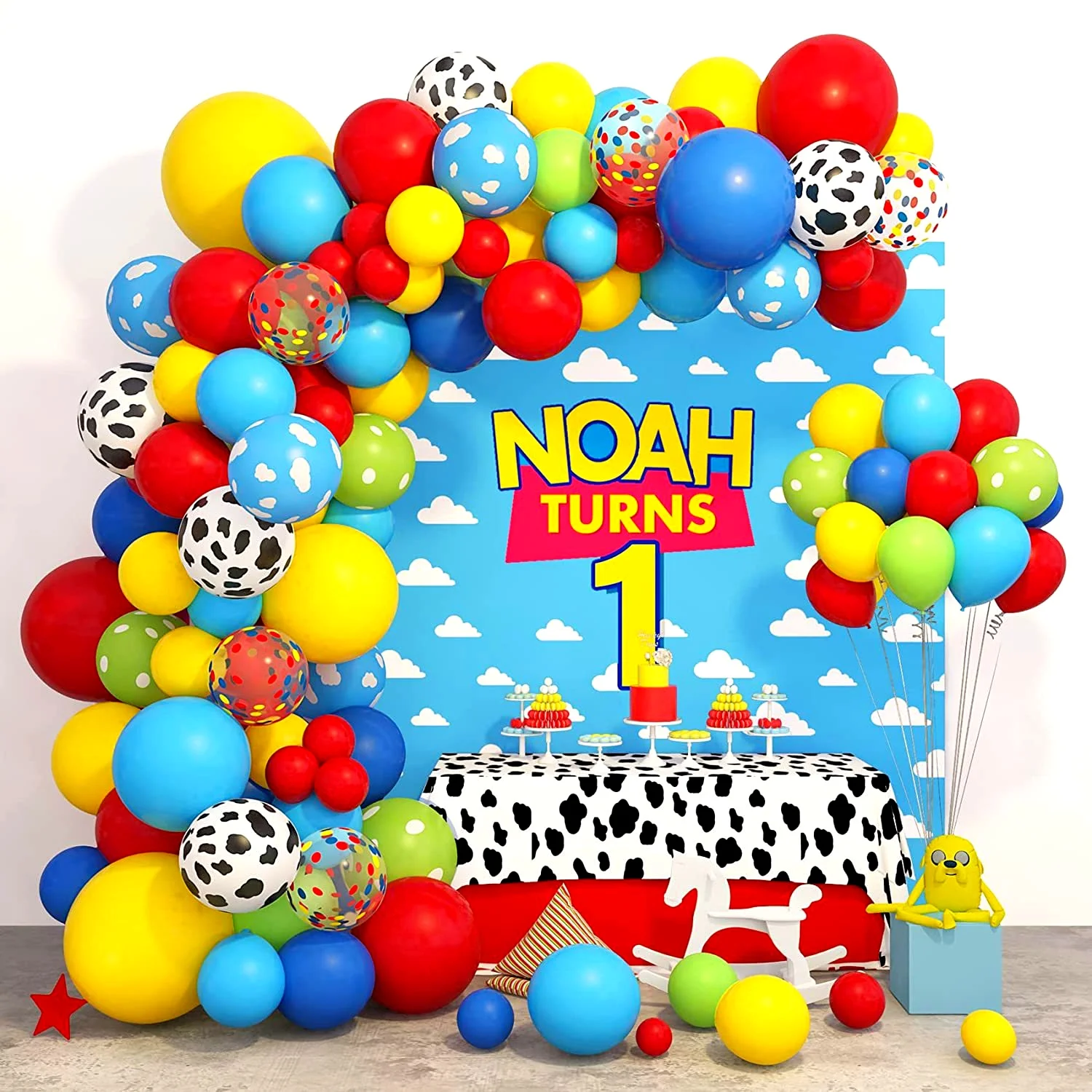 144pcs June Black Independence Day Themed Balloon Arch Set with Red, Black, Green, and Yellow Balloons for Commemoration Day