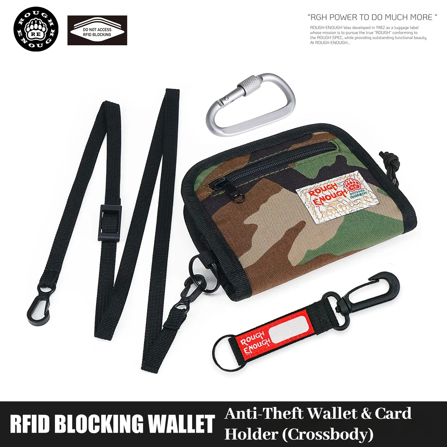 

RGH Small Wallet with Waterproof Zipper, Camouflage Coin Purse & Card Holder for Teenagers, Outdoor Sports Use