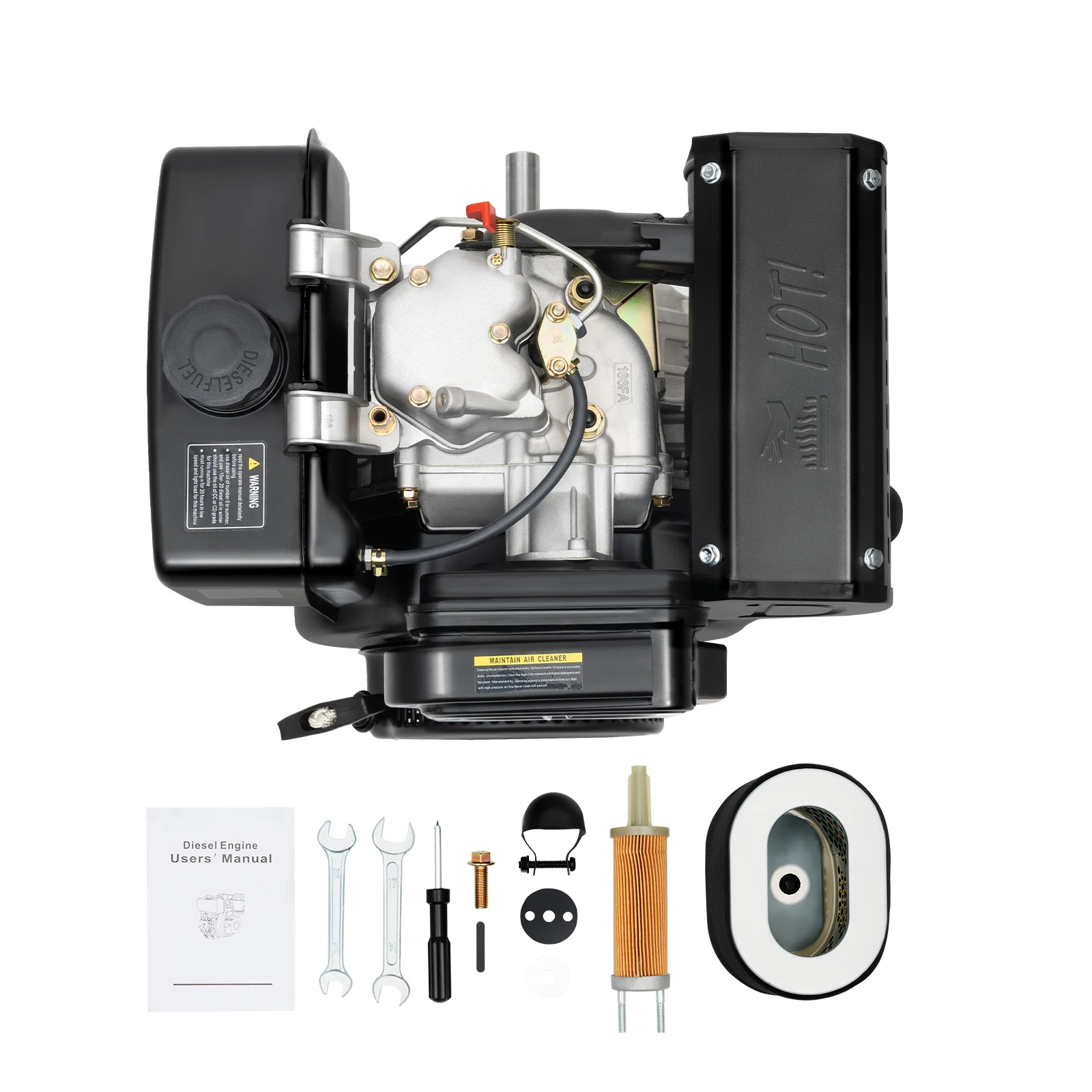 6.3kw 418cc 10 حصان آلة تبريد الهواء أسطوانة واحدة، محرك الديزل، محرك المولد 3600 دورة في الدقيقة