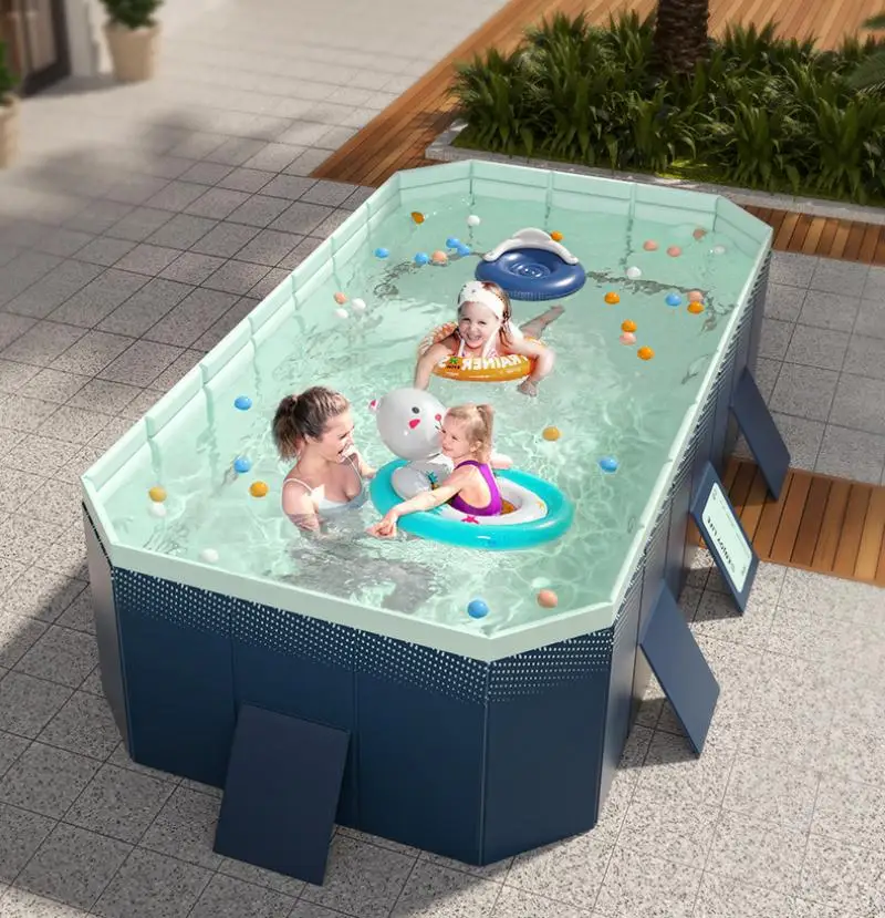 Piscina gonfiabile senza installazione Piscina per giochi d'acqua Piscina da bagno pieghevole resistente all'usura addensata Piscina grande all'aperto