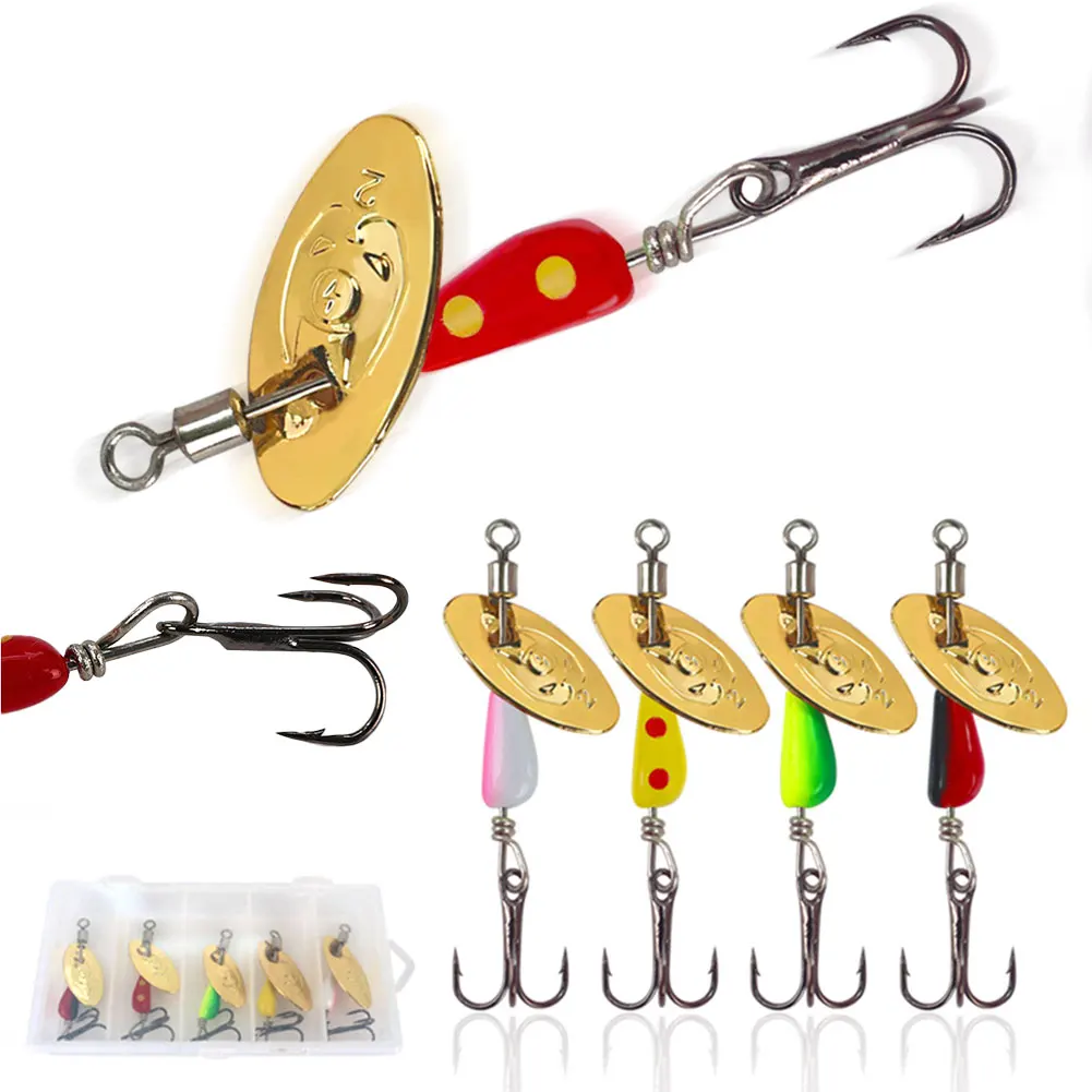 

Набор из 5 металлических вращающихся блесен-воблеров для рыбалки, искусственная приманка для карпа и баса (Pesca)