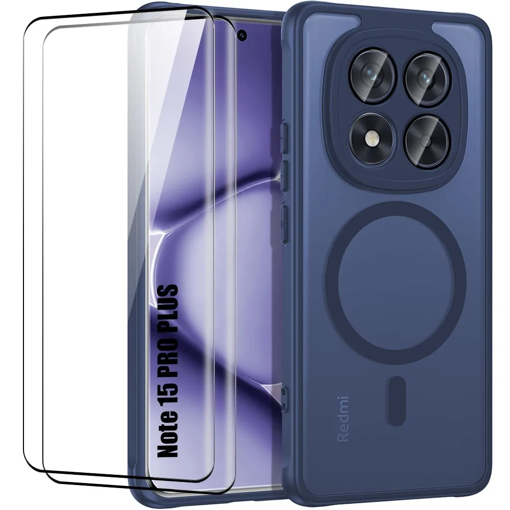 Coque + Verre Trempé pour Redmi Note 15 Pro Plus Note 15 5G/4G, Hybride TPU+PC