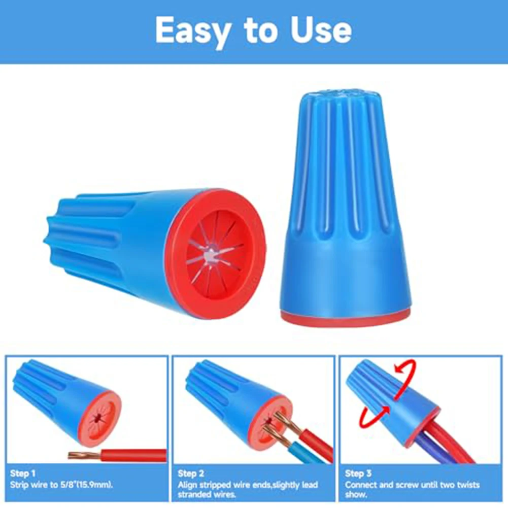 50PCS IP65 Waterproof Wire Terminals UL94V-2 Compliant Housing Supports 300V Continuous and 600V Peak Voltage Ratings