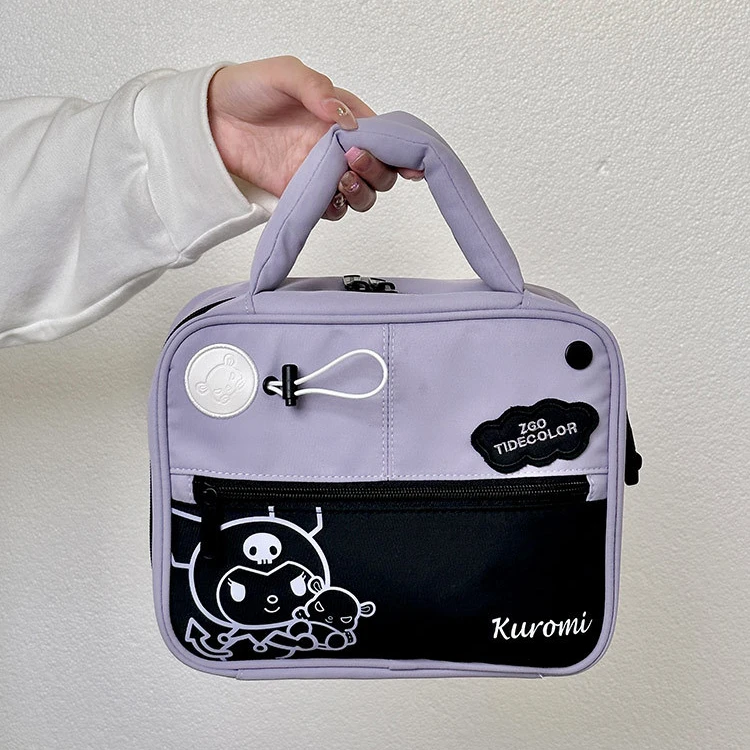 Sanurgente Hello Kitty-Sac de rangement pour articles de toilette et cosmétiques, sac de grande capacité, sac de rangement pour vêtements de voyage, impression de dessin animé, mignon, Kulomie