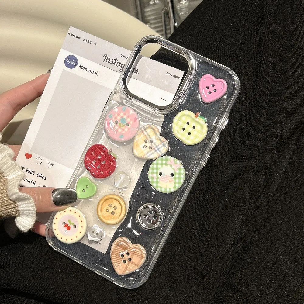 حافظة هاتف من راتنجات الايبوكسي ثلاثية الأبعاد على شكل قلب، مناسبة لهاتف آيفون 16 15 14 13 12 Pro Max 11 الغطاء الخلفي الواقي