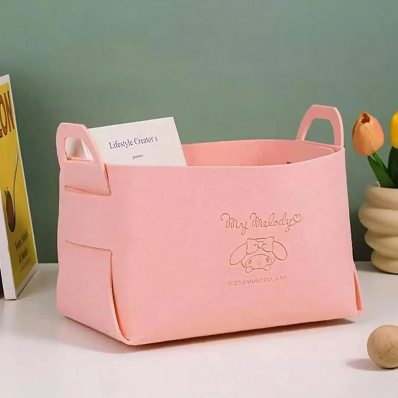 Bolsa de Maquillaje Plegable con Licencia Oficial de Sanrio, Bolsas de Cosméticos Personalizadas, Bolsa de Maquillaje de Fieltro Multiusos de Gran Capacidad