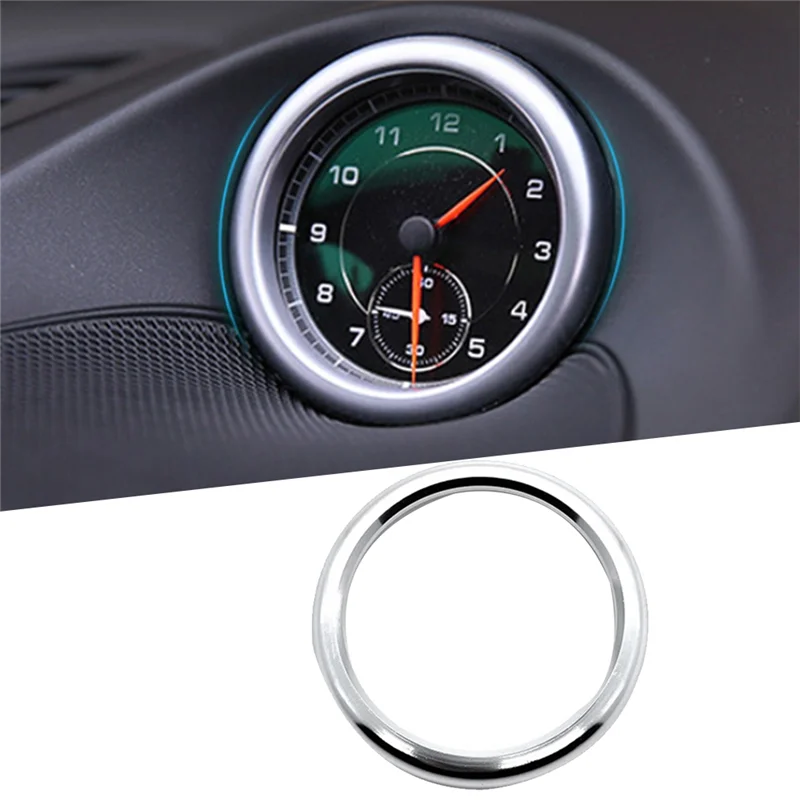 Compass Ring Clock Stopwatch Trim Ring Car Accessories for Porsche Panamera 911 Cayenne Macan,Silver