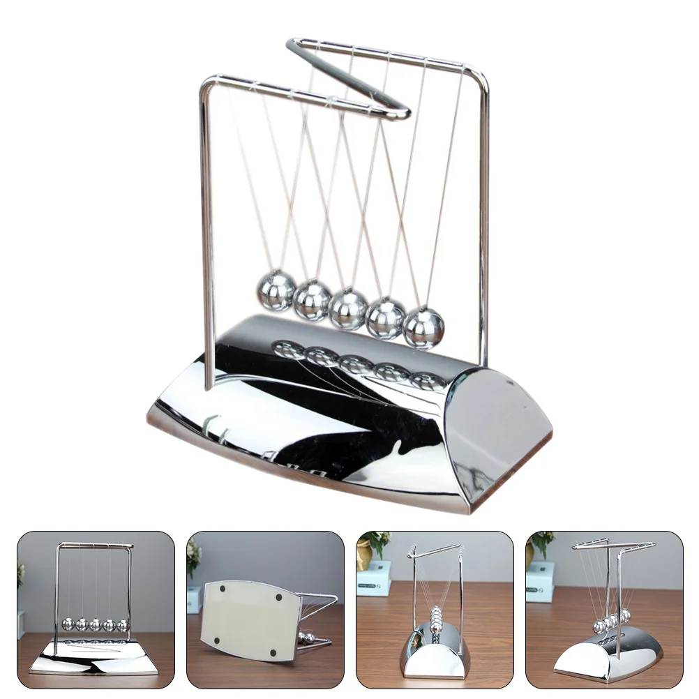 Newtons Cradle Billiards Home Decor Scientific Desk Silver Abs Exquisite Tabletop Ornament Office