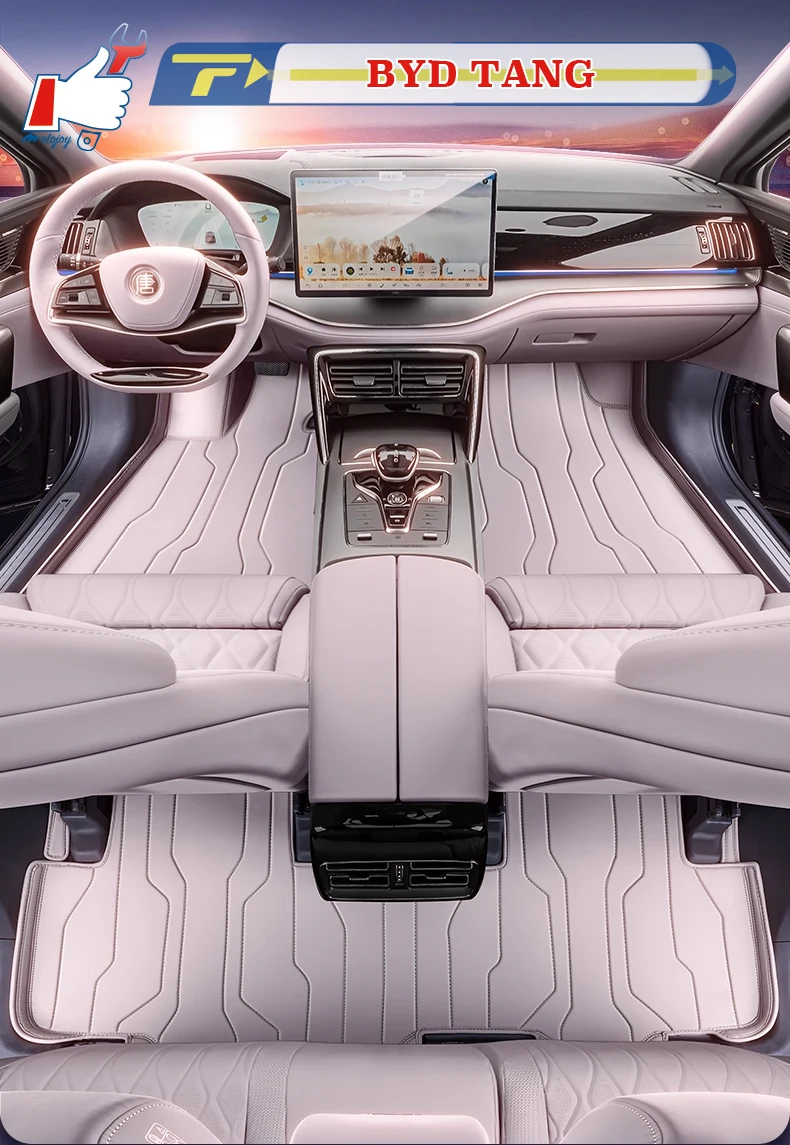 

Автомобильный напольный коврик с левым рулем для BYD TANG DMi EV 2025, 7-местный коврик для ног с полным солнцем, напольный коврик, водонепроницаемый