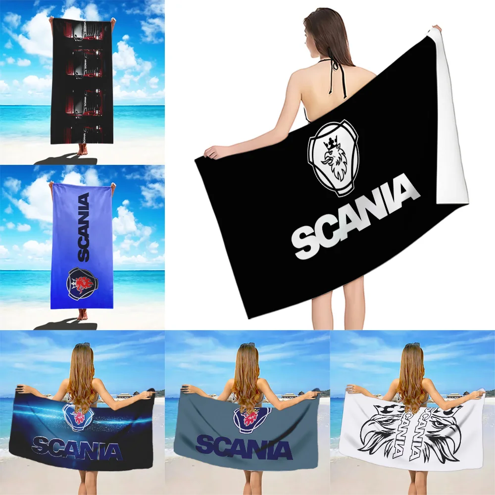 

Beach Towel Microfiber Sand Free Quick Dry Soft Sandproof Pool Towels Gift for S-Scanias Trucks Women Travel Shower