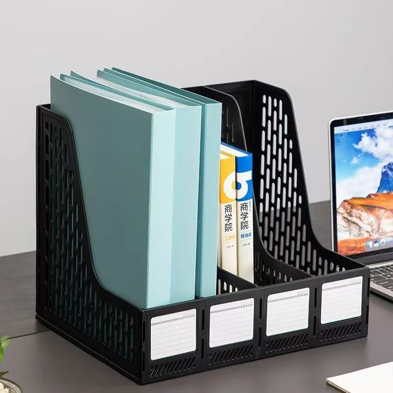 2 pcs, Thickened, Quadruple File Bar, Desktop File Shelving, Storage Box, Pen Holder Frame, File Box, Office Supplies