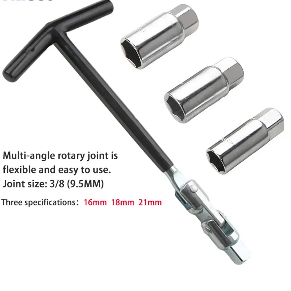 High-Strength Chrome-Plated Automotive Repair Tools 16mm 18mm 21mm 4-Piece Spark Plug Socket Wrench Set
