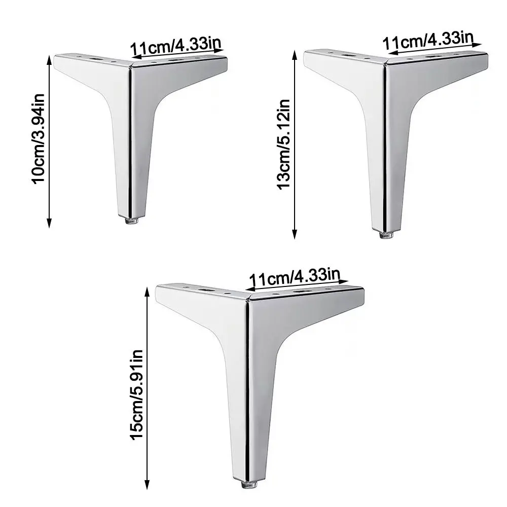 Cabinet Legs Metal Furniture Legs,Modern Metal Triangle Furniture Feet DIY Replacement for Cabinet Cupboard Sofa Couch Chair image 6