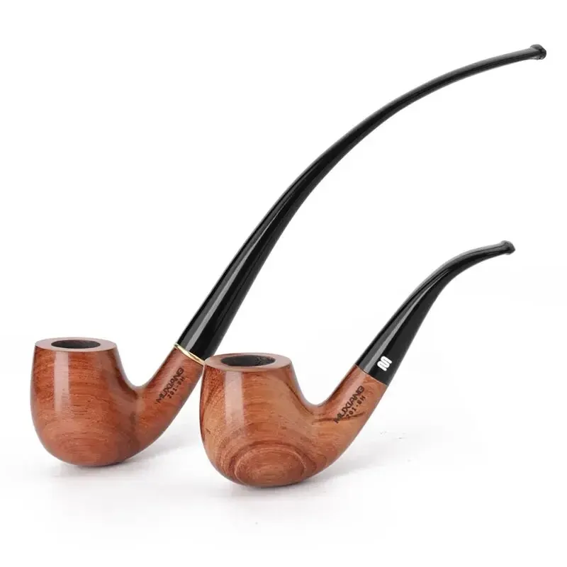 2 in 1 Long Rosewood Tobacco Pipe With Gift Box Churchwarden Smoking Pipe Reading Imitation Marble Rosewood Wood For Men\'s Gift