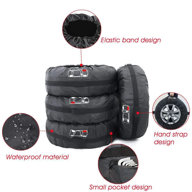 Tire Storage Bags Dustproof Waterproof S/L Universal Car Spare Cover Case Polyester Vehicle Wheel Protector Portable Wheel Bags