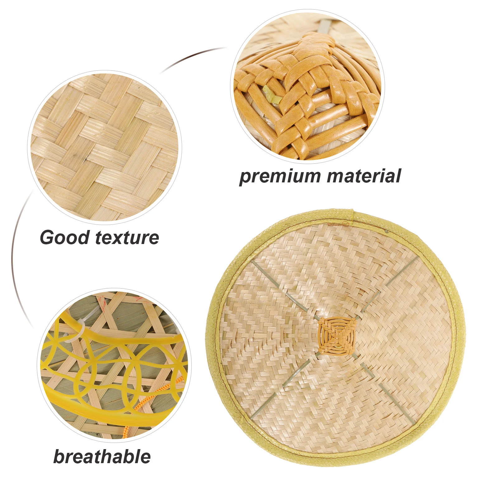 

Decorative Ninja Bamboo Hat One Size Breathable Adjustable Rope Lightweight for Samurai Cosplay Party Performance