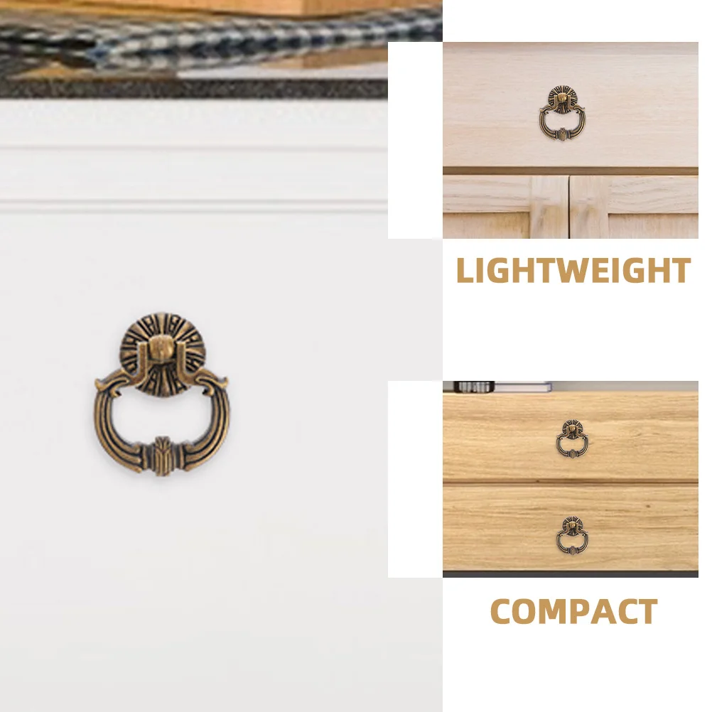 

4Pcs Cabinet Pulls Vintage Style Small Drawer Pull Rings for Dresser Cupboard Wardrobe Handles Vintage Drawer Pulls