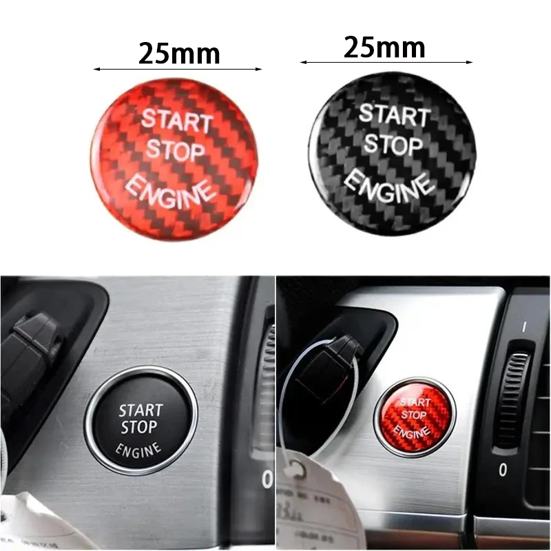 Drip glue 3D carbon fiber Engine start stop buttons decoration sticker car molding trims for BMW E60 E90 E92 E87 E63 E82 E70 E71