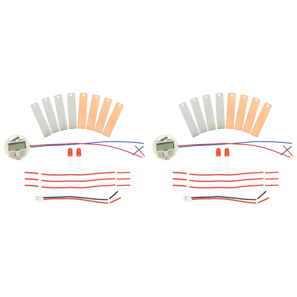 2 Sets Fruit Experiment Supply School Making Kit Potato Science Electronic Clock Educational Toy Metal for Students