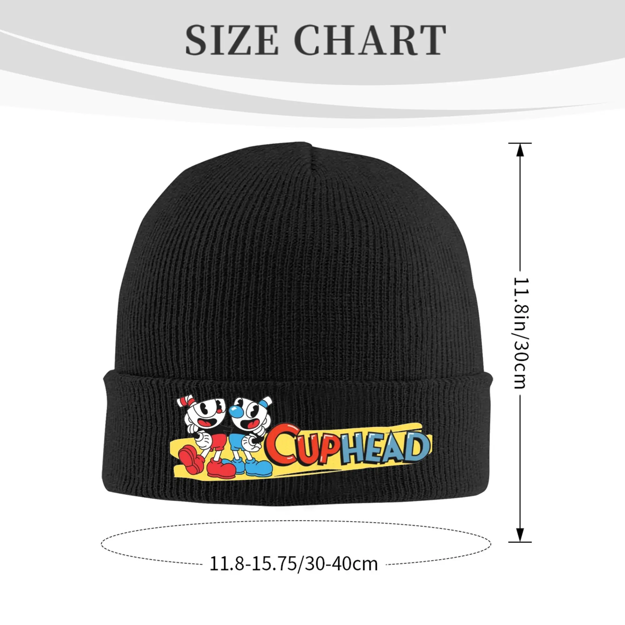 Mugman CupHead Accessories Warm Slouchy Beanie For Women Men Knitted Skull Cap  Beanies Skullies