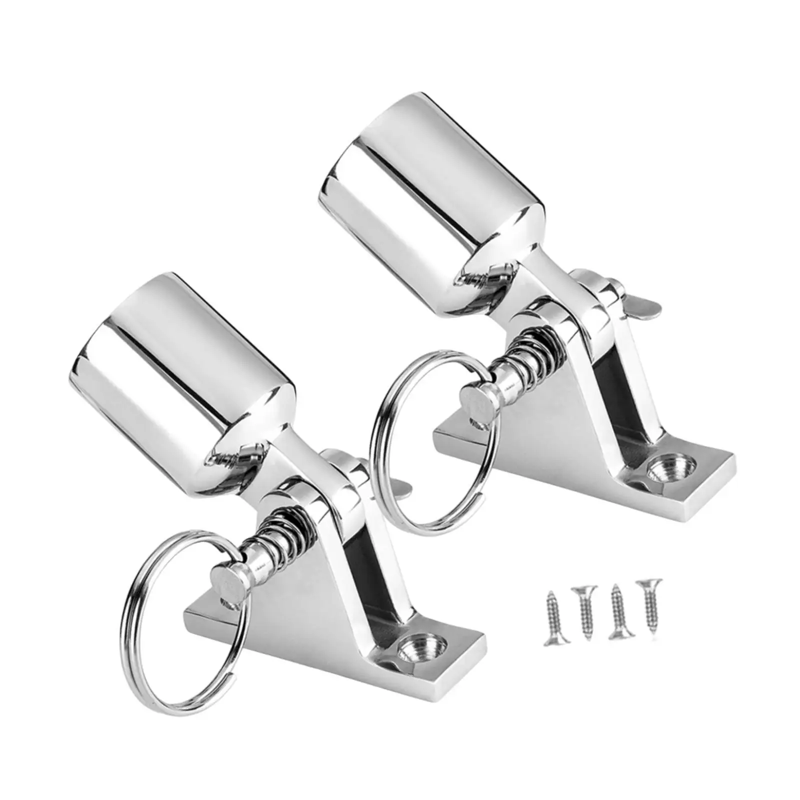 

2x Deck Hinges and Eye End Caps Fits 1 inch Tube for Boat Yach Repair Parts Accessories Easily Install Heavy Duty Top Hardware