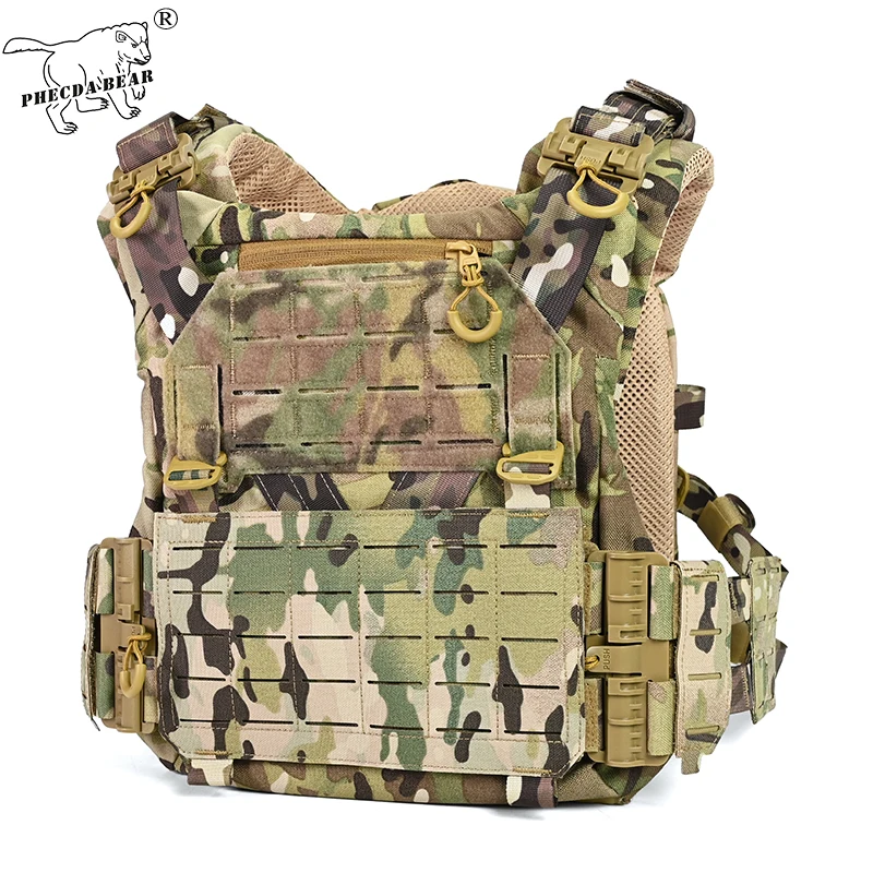

PHECDA BEAR 1000D waterproof Polyester MOLLE system durable camoufalge quick-release tactical plate carrier tactical combat vest