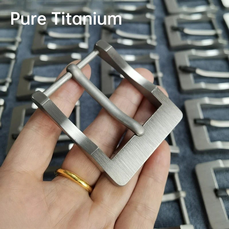 Pure Titanium Pin Buckle Waist Belt Head 3.5cm Rustproof Anti-Allergy Waistband Head Accessory Leisure Business Men Belt Buckle