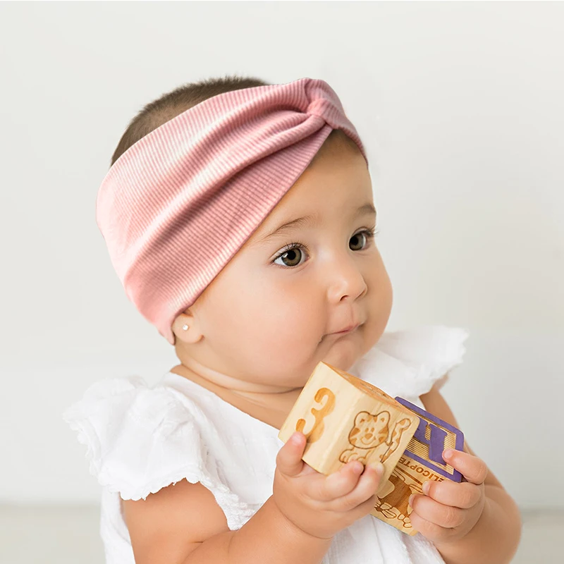 Cartoon Knotted Baby Headband Wide Elastic Turban Solid Color Baby Girl Headbands Kids Hair Accessories