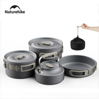 Naturehike Camping Cookware Outdoor Cooking Ultralight Aluminum Pot Kettle Tablewear Set Cool Camping Gear Kitchen Accessories