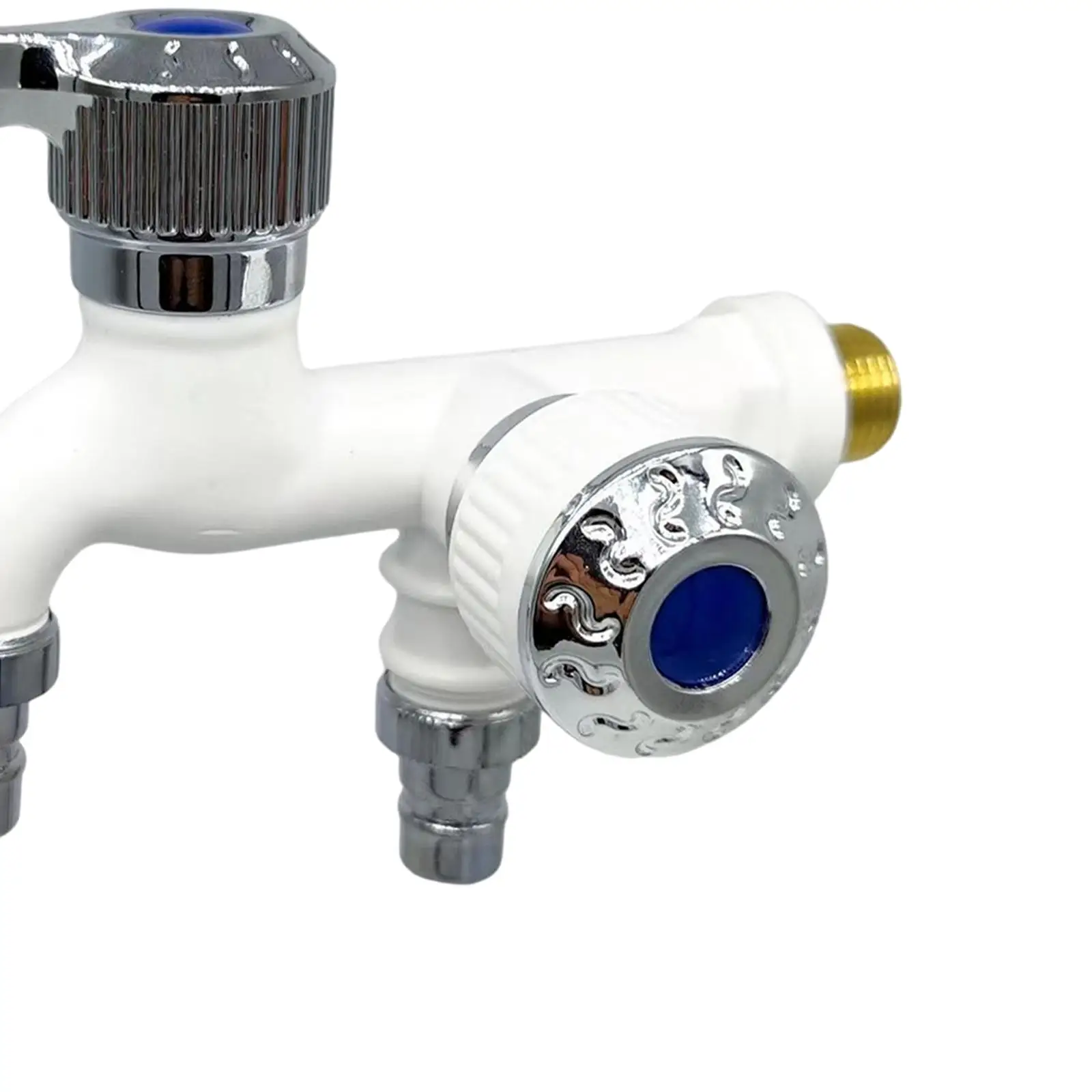 

Double Faucet with Outlet Valve 1/2 Inch Universal Sockets Open Close Double Switch Home Use Easy to Install
