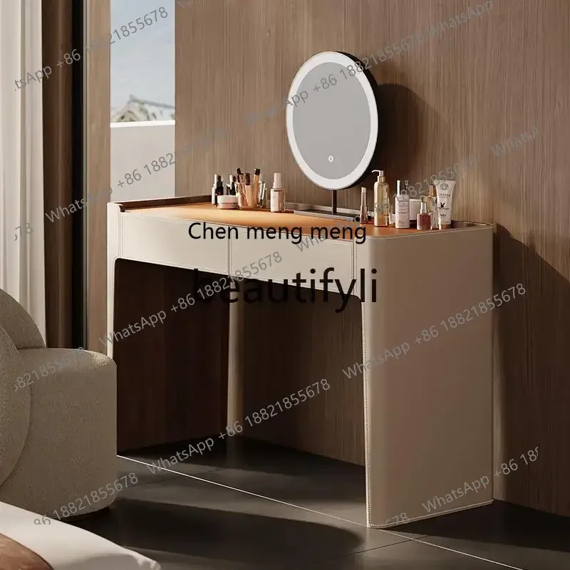 D178  Bedroom saddle leather premium makeup table small apartment modern simple Italian makeup table