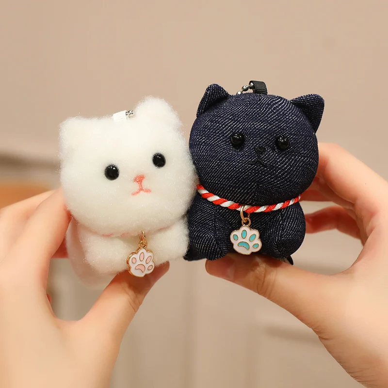 1Pc 15cm Mini Kitten Plush Toys Kawaii Orange White Black Cat Cute Plush Pendant Doll for Bag Keychain Gift