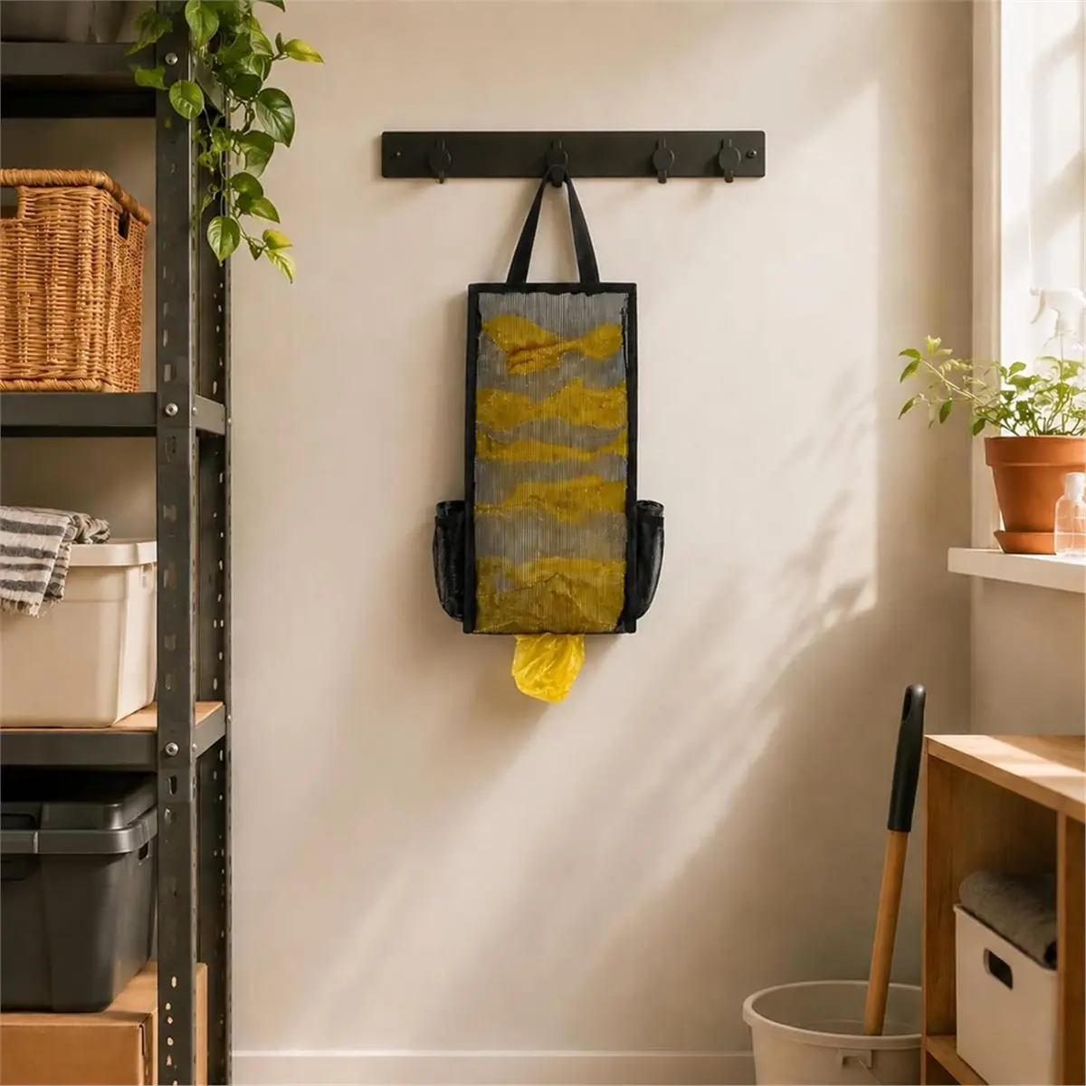 Wall-Mounted Garbage Bag Kitchen Hanging Visual Storage Bag Plastic Bag Holders for Grocery Bags Groceries Store