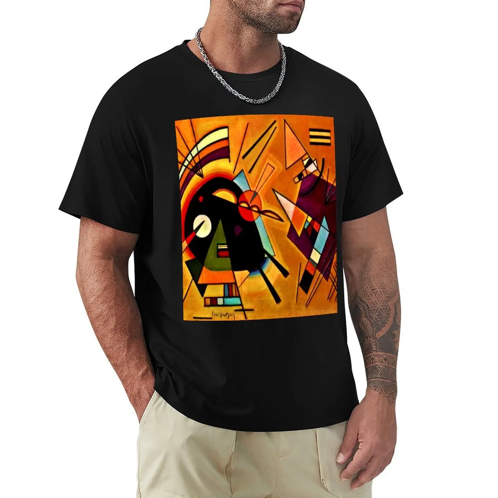 Wassily Kandinsky 'Black and Violet' Kandinsky Abstract Cubism T-Shirt Festival Party Tee Top
