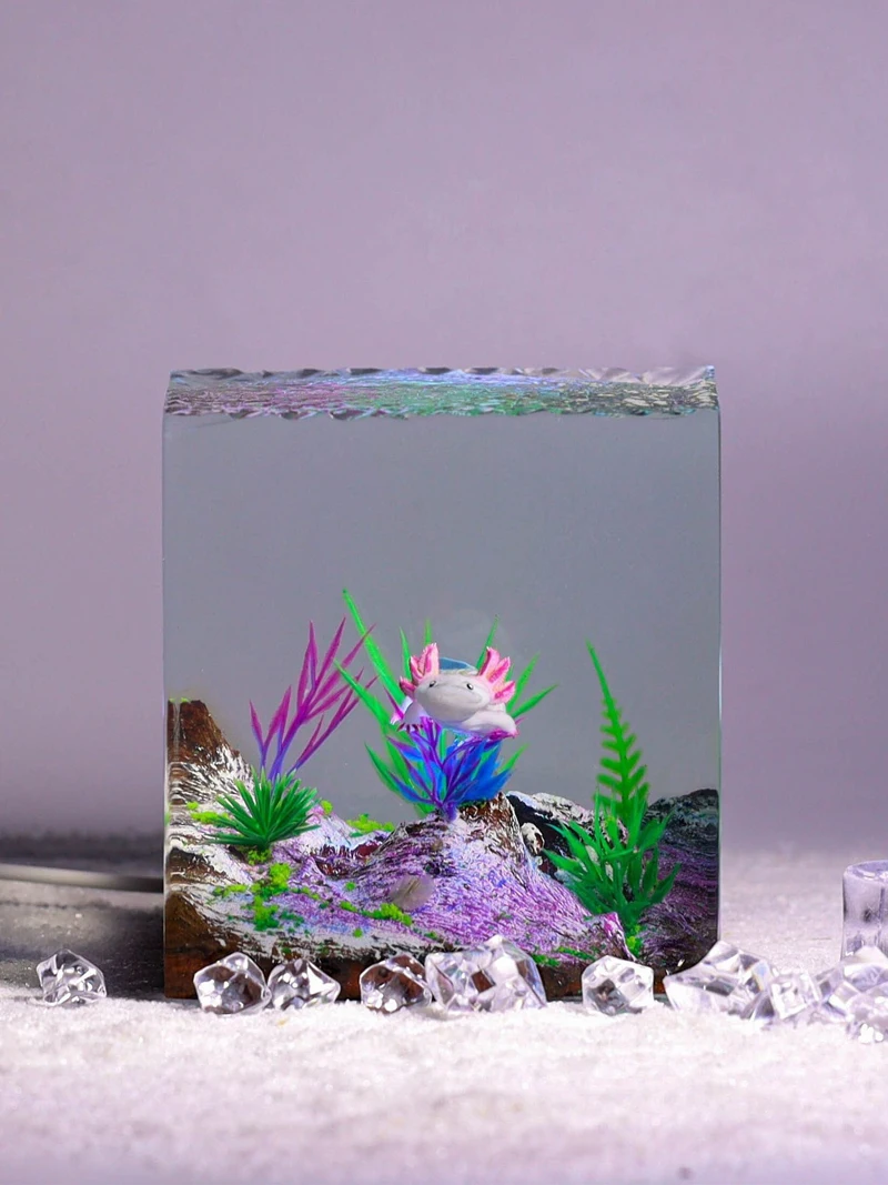 Salamander Organism Resin Lamp Animals Scene Table Light Creactive Art Decoration Lamp Micro-landscape Night Light USB Charge