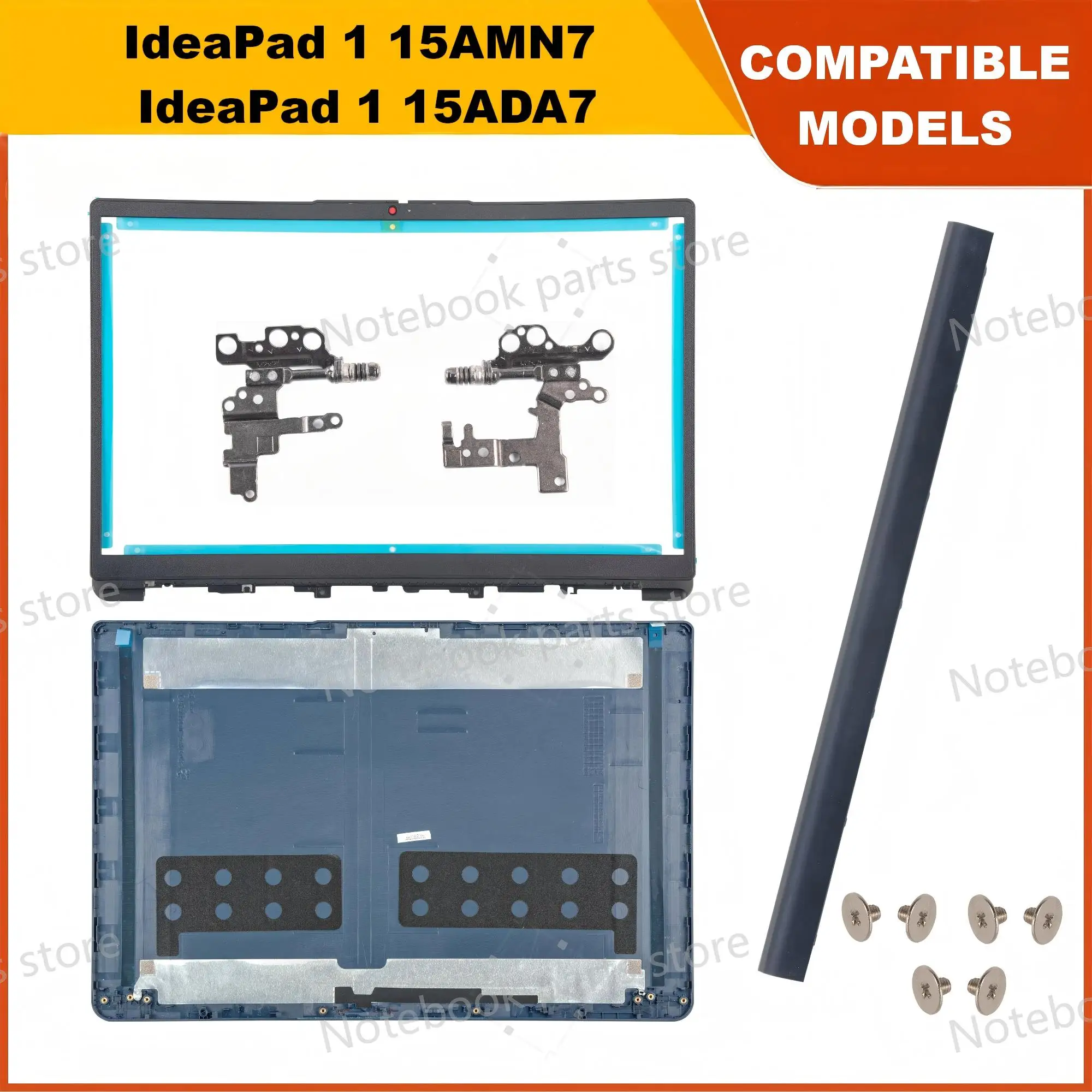 Blue Back Cover For IdeaPad 1 15ADA7 1 15AMN7 2022 Screen Covers Bezel Hinges 5CB1F36623 Plastic
