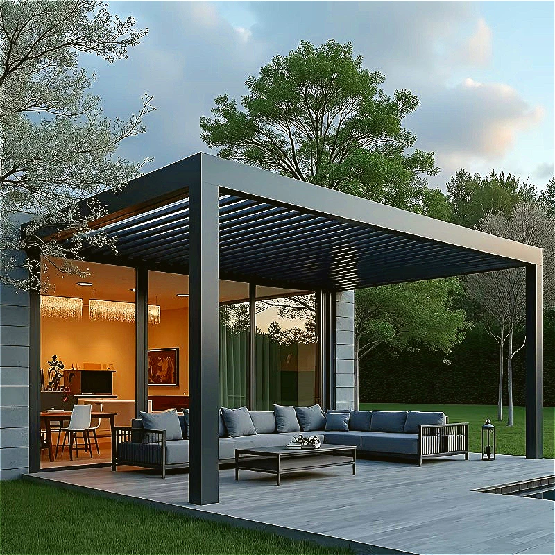 Modern Garden Buildings Aluminum Pergola Louvered Pergola Pressure ...