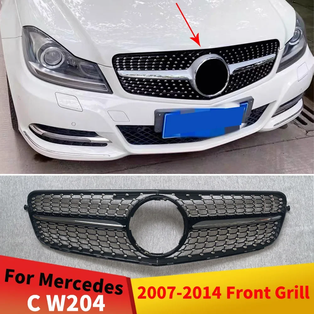 

Parrilla delantera de carreras para Mercedes Benz C W204 2007-2014 C180 C200 C250 C300 C204 S204 Coupe C43 pieza exterior estilo