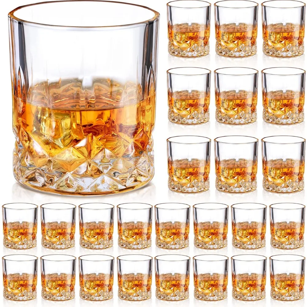 

18 Pack Old Fashioned Whiskey Glasses 10 oz Bourbon Cocktail Rocks Glasses for Whiskey Bourbon Liquor and Cocktail Drinks Gift f