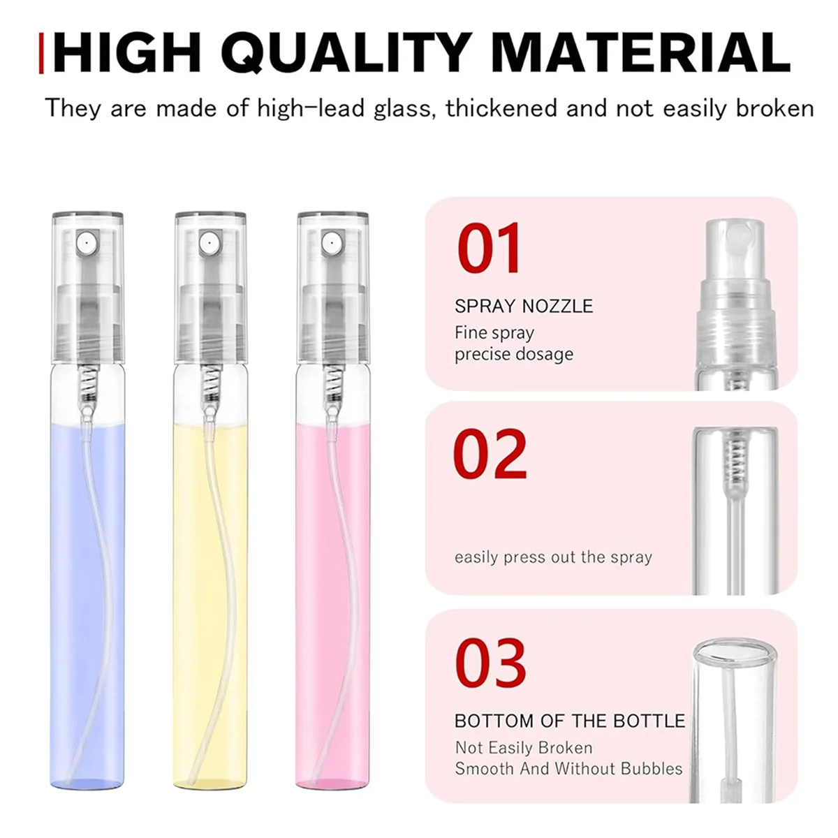 50 ชิ้น 10 มิลลิลิตรขวดขนาดเล็กบรรจุเครื่องสําอาง Atomizer ขวดน้ําหอม Atomizing Liquid คอนเทนเนอร์สําหรับเดินทาง