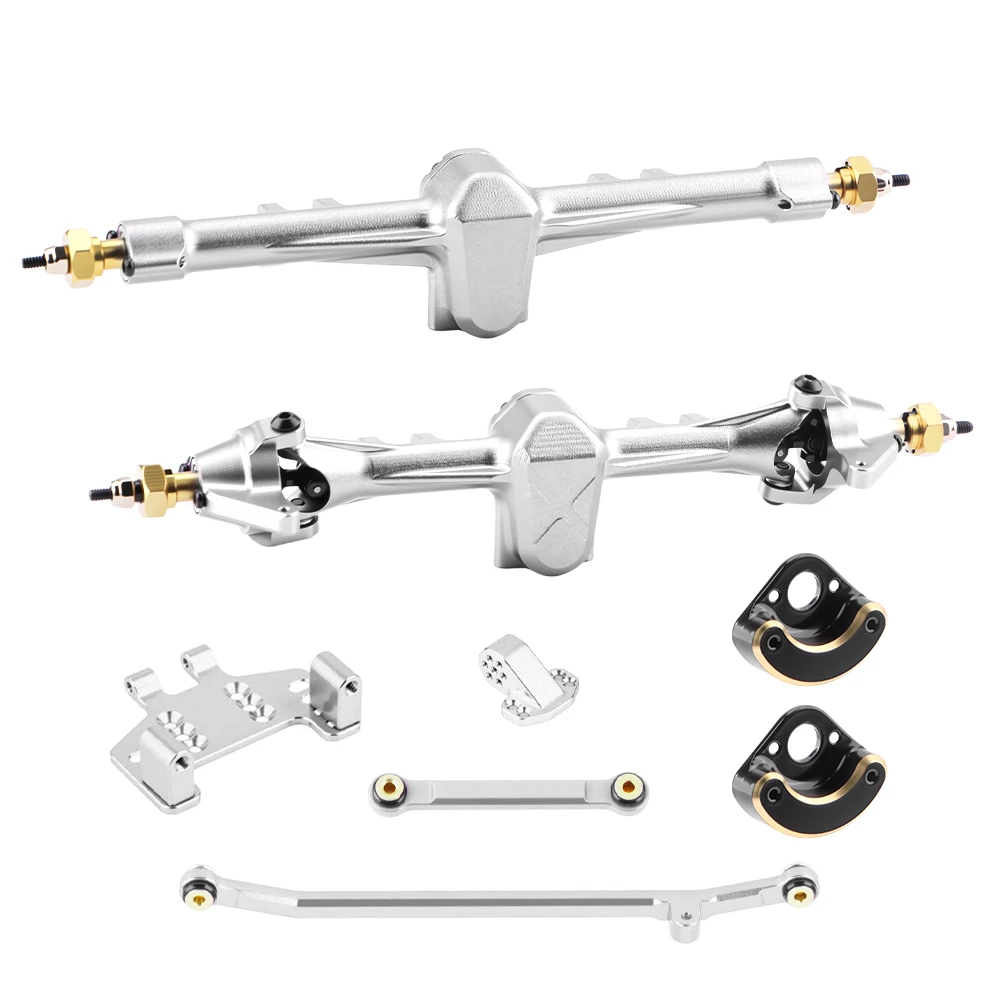DashRC +10mm Widened Axles with 16T Gears and Knuckle Weights for SCX24 RC Crawler Upgrades