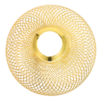 Iron Wire Lampshade Double Layer Metal Frame Retro Pendant Light Cover Hollow Out Wire Mesh Lamp Shade Replacement for Home