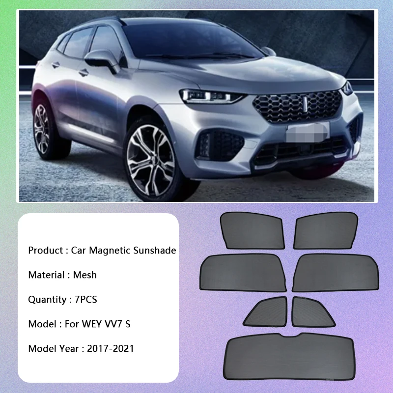 For WEY VV7 S 2017 2018 2019 2020 2021 UV Protection Curtain Magnetic Sun Shade Privacy Visor Window Car Accessories Auto Parts