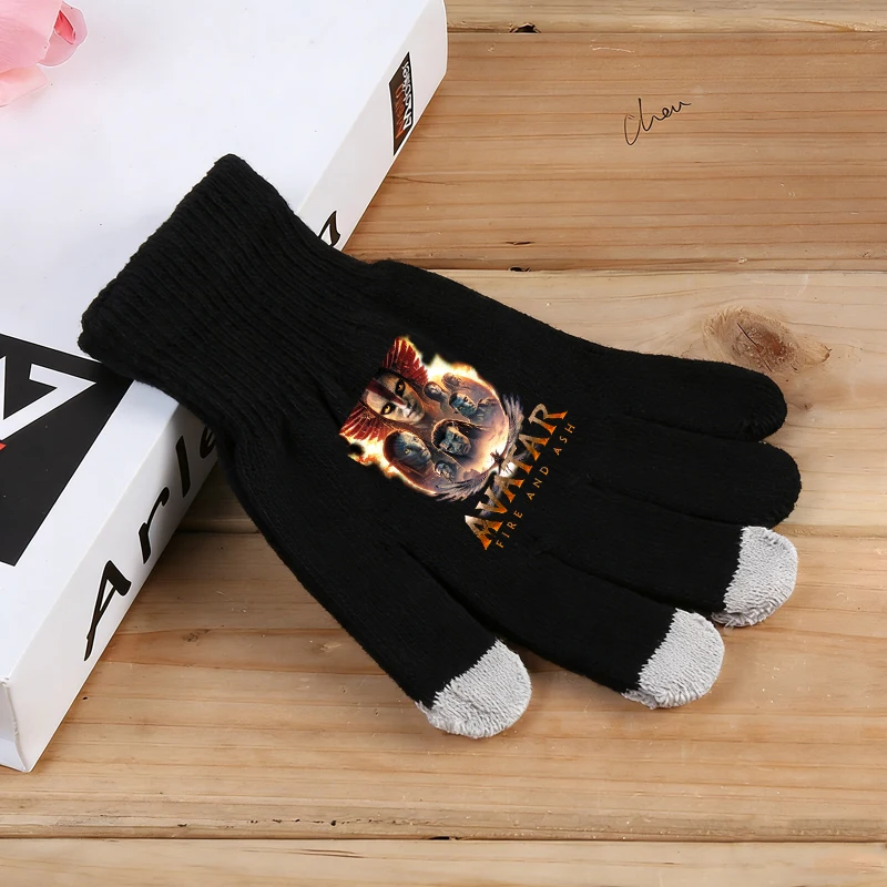 

Avatar Fire and Ash Gloves Kids New Disneys Anime Knitted Glove Boys Girls Winter Mittens Children Outdoor Warm Accessories Gift