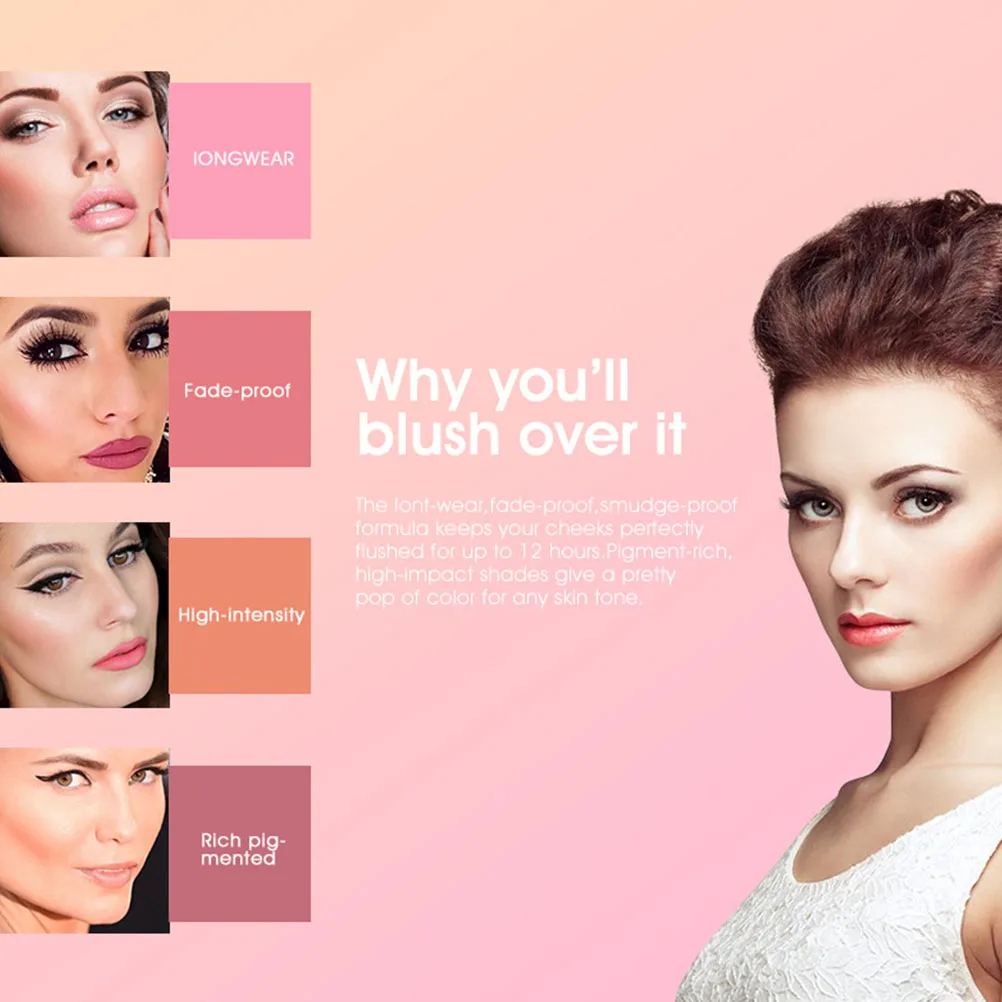6 ألوان مجموعة أحمر الخدود للوجه طويلة الأمد مقاومة للتلطخ مسحوق ناعم قابل للمزج للتوهج الشبابي الطبيعي ملابس يومية أحمر الخدود للوجه #4