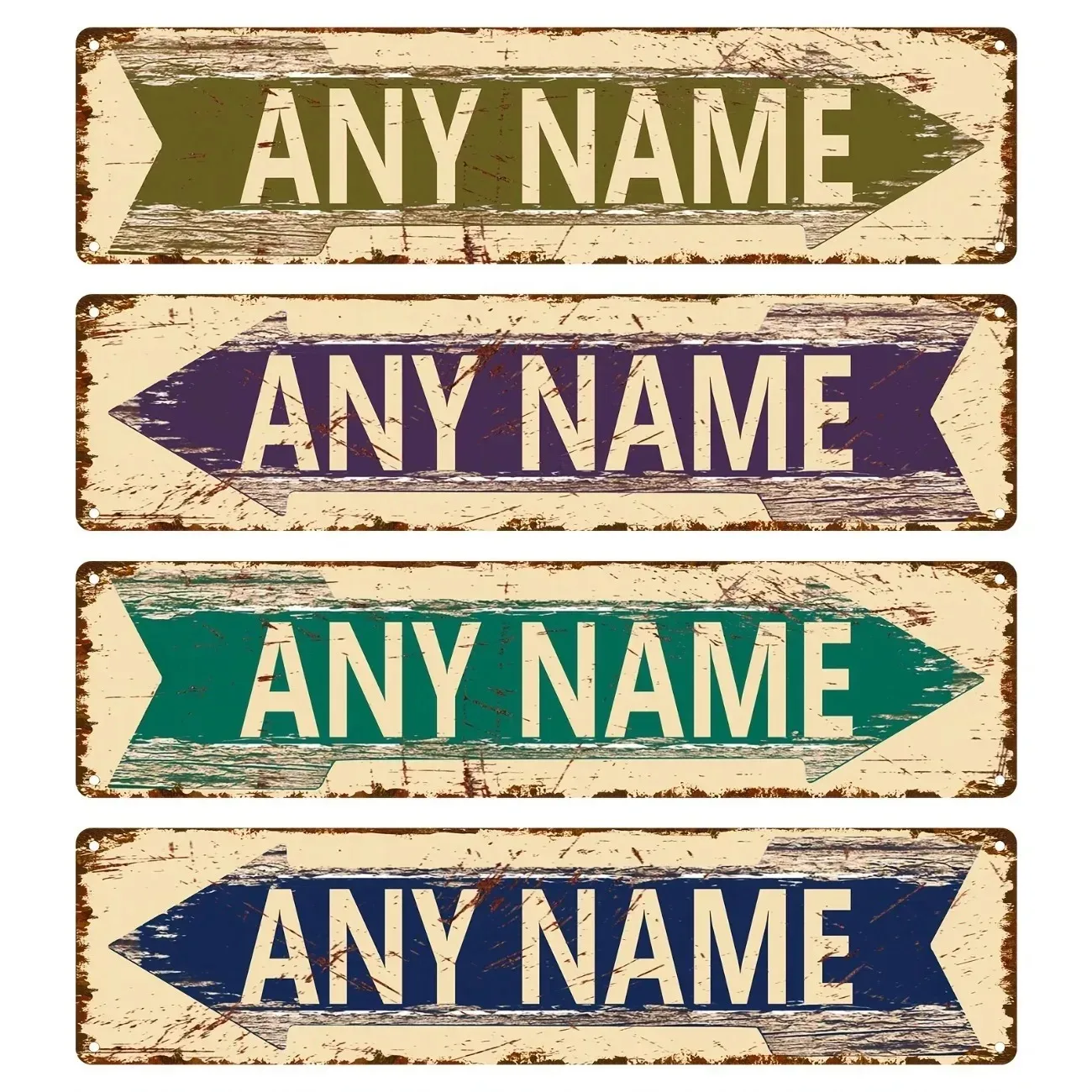 Custom Text Retro Arrow Metal Sign Personalized Garage & Home Wall Decor Plaque